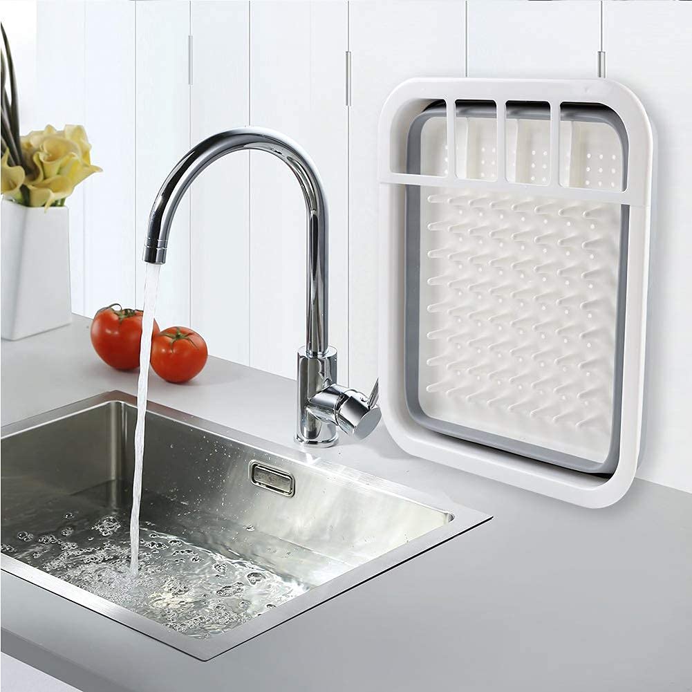 Silicone Collapsible Foldable Dish Drying Drainer Storage Kitchen Rack for Portable Travel Dinnerware Organizer ABS Plastic & Silicone(PP+TPE) & Dishwasher Safe