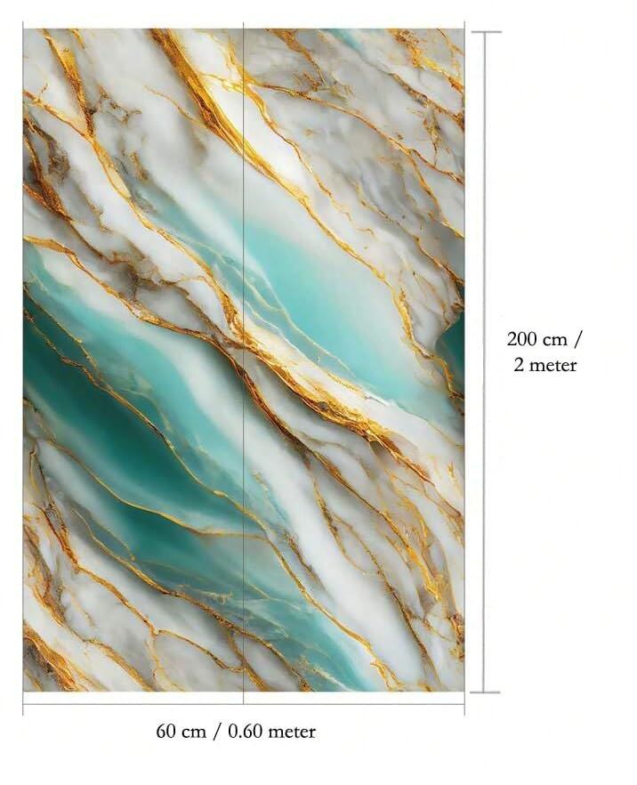 Sky Gold Marble Wallpaper / Self Adhesive Marble WallPaper / Waterproof Marble Print Sticker Roll / Peel And Stick Wallpaper / Sky Golden Marble Sticker Foil Wallpaper (60x200 cm