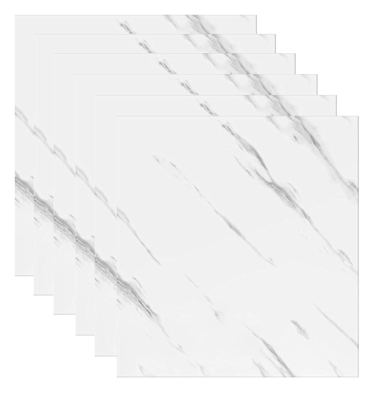 Marble Tiles Top-Quality Self-Adhesive Wall Covering, Versatile, Water Resistant, and Scratch-Resistant Marble Wallpaper Sheet 60cm X 60cm X 3mm (Area Cover 4 Sq.Ft) (New White Marble)