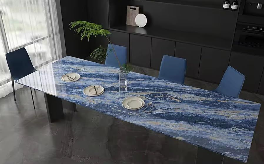 Blue Sky Marble Wallpaper / Self Adhesive Marble WallPaper / Waterproof Marble Print Sticker Roll / Peel And Stick Wallpaper / Blue Sky Marble Sticker Foil Wallpaper (60x200 cm)