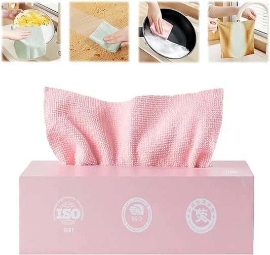 20 Piece Reusable Microfiber Cleaning Cloth Set with Dispenser Box, Multi-Functional Cleaning Rags for Kitchen, Dishes, Windows, Cabinets, Faucets, Floor. Multicolor