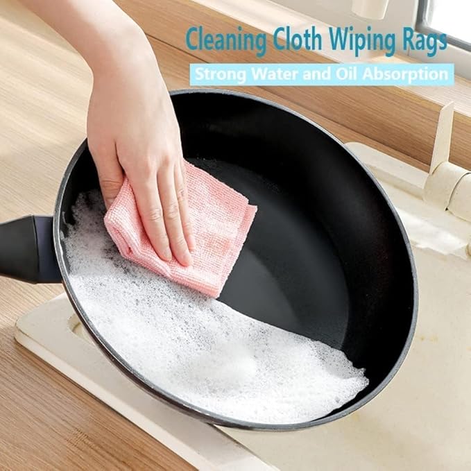 20 Piece Reusable Microfiber Cleaning Cloth Set with Dispenser Box, Multi-Functional Cleaning Rags for Kitchen, Dishes, Windows, Cabinets, Faucets, Floor. Multicolor
